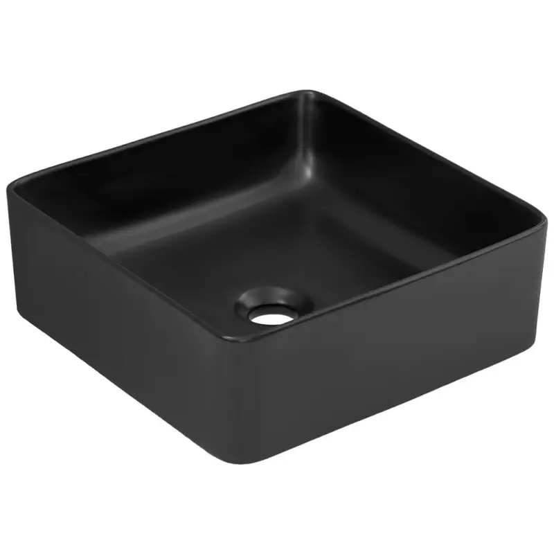 Keramik Aufsatzbecken quadratisch, matt schwarz, BASIN-56, B/H/T ca. 37/13/37 cm Sonderaktion