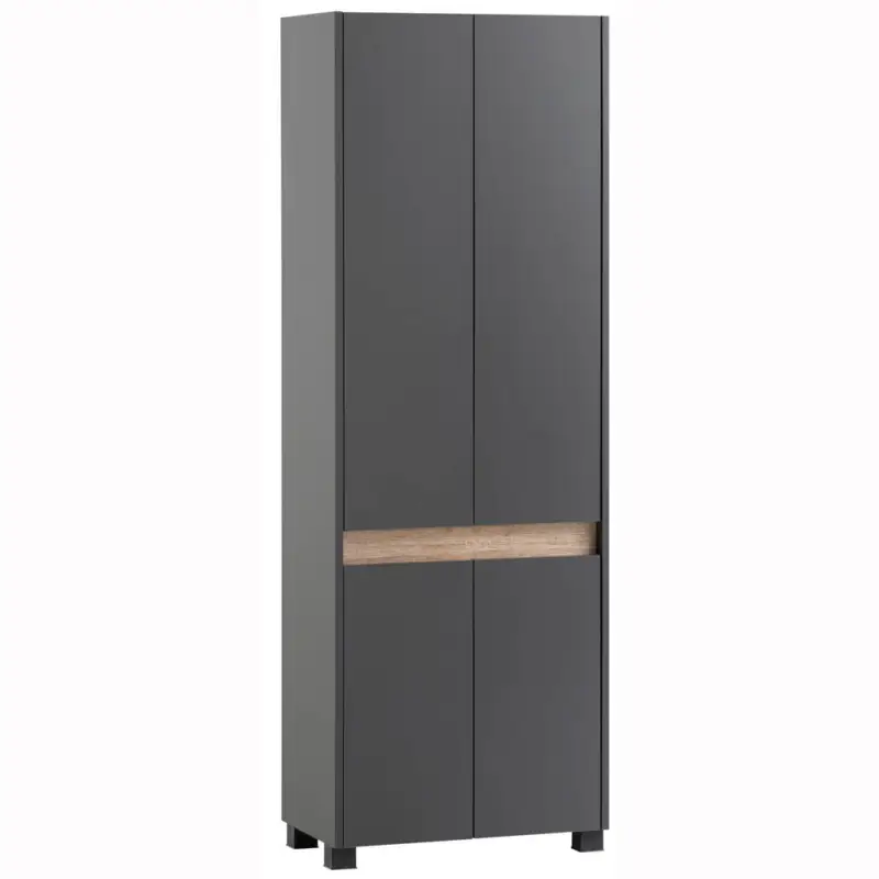 Sale Schuhschrank CORATO-80 in anthrazit mit Blende in Wildeiche Nb., B/H/T: ca. 56,9/164,5/33 cm