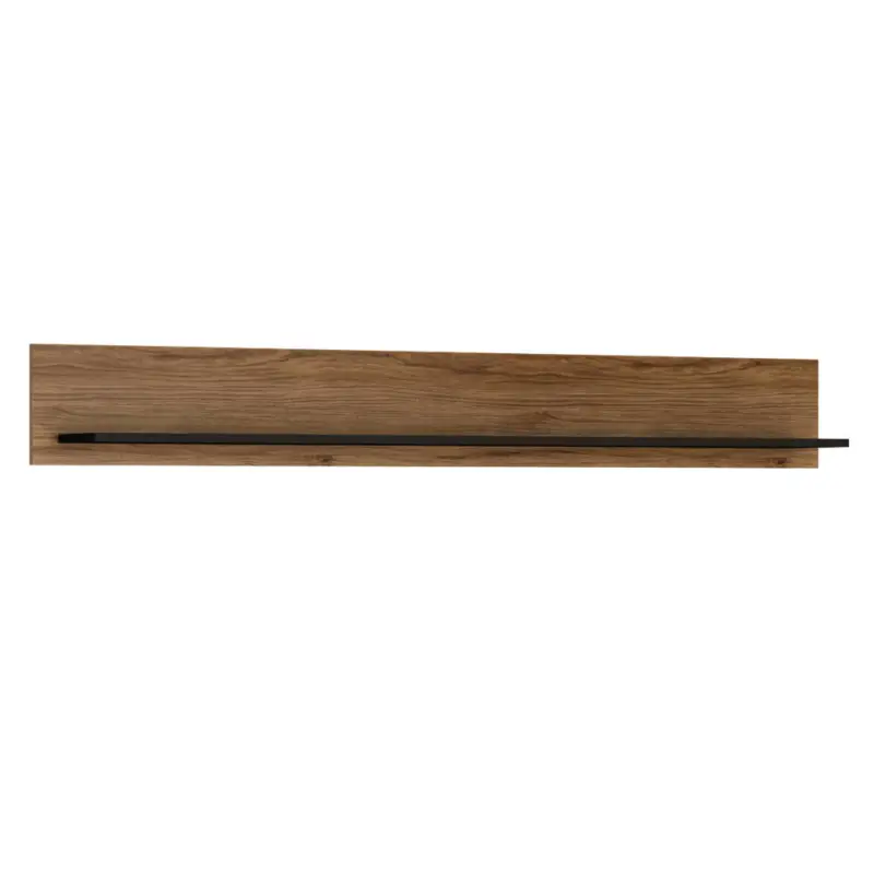 Zertifiziert Wandboard Wandregal 167 cm BRISTOL-129 in Catania Eiche Nb. mit schwarz, B/H/T: ca. 167/22/21 cm