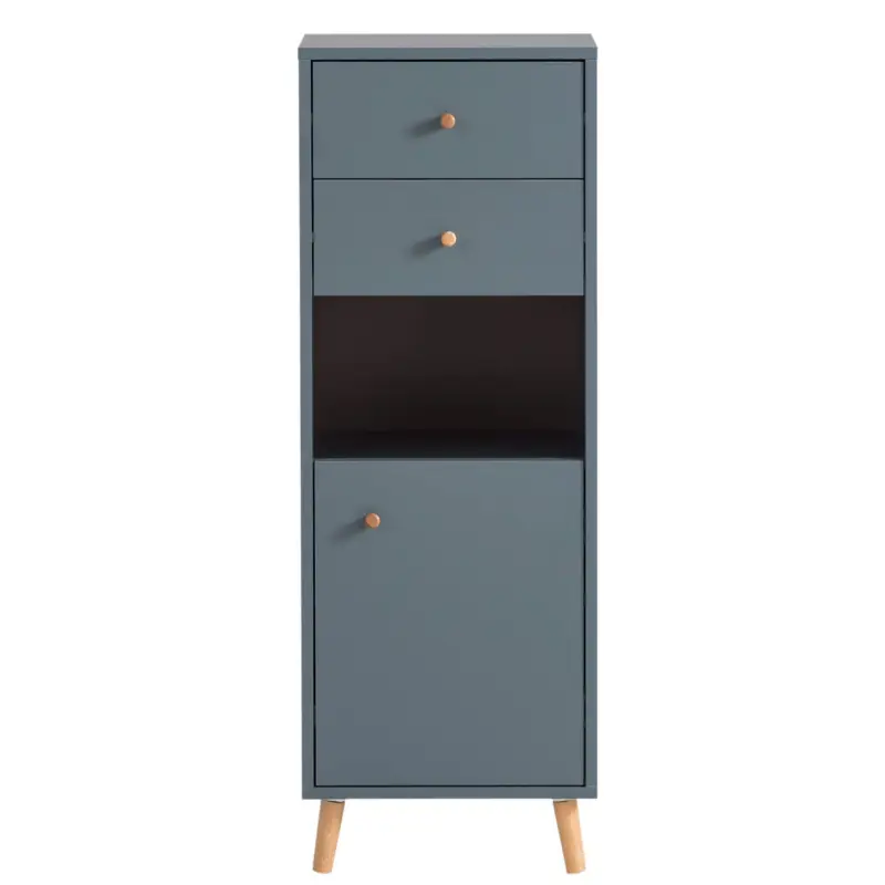 Bad Highboard BELFORT-80 in blau, B/H/T ca. 40,3/113,4/33,1 cm Sichere Zahlung