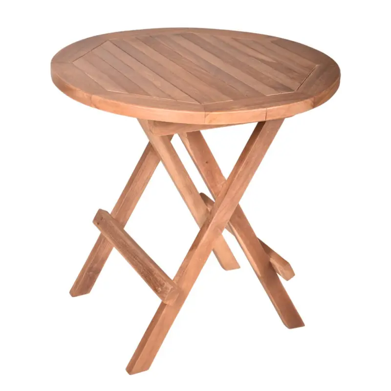 Beistelltisch rund GAZA-120 aus Teakholz massiv, B/H/T: ca. 50/50/50 cm Neuheit