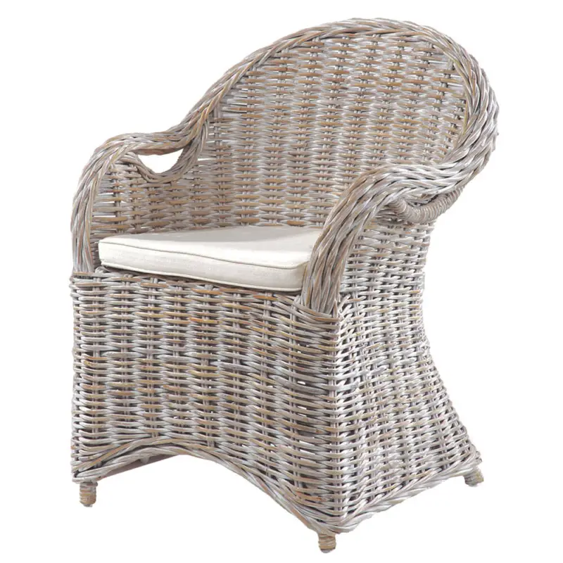 Sonderangebot Terrassen Sessel aus Naturrattan GAZA-120 in white wash, B/H/T: ca. 56/88/64 cm