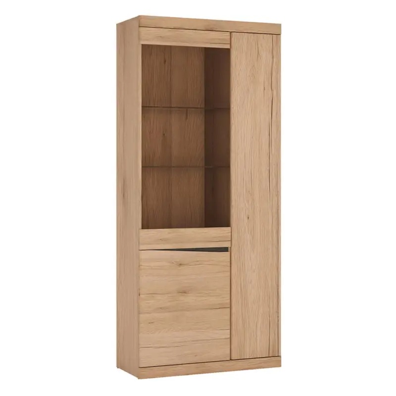 Vitrinenschrank mit 3 Türen SANFORD-129 in Eiche hell Nb., B/H/T: ca. 86/196,5/40 cm Markenprodukt