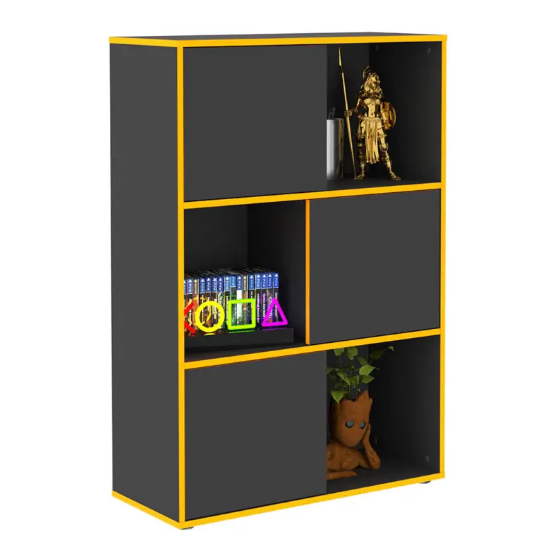 Jugendzimmer Aktenschrank in anthrazit mit orange ZADAR-10, B/H/T ca. 68,5/99/33 cm Zertifiziert