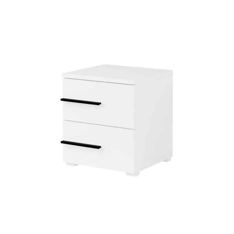Nachtschrank mit Griffen links in weiß VALLETTA-83, B/H/T ca. 45/49/40 cm Sichere Zahlung