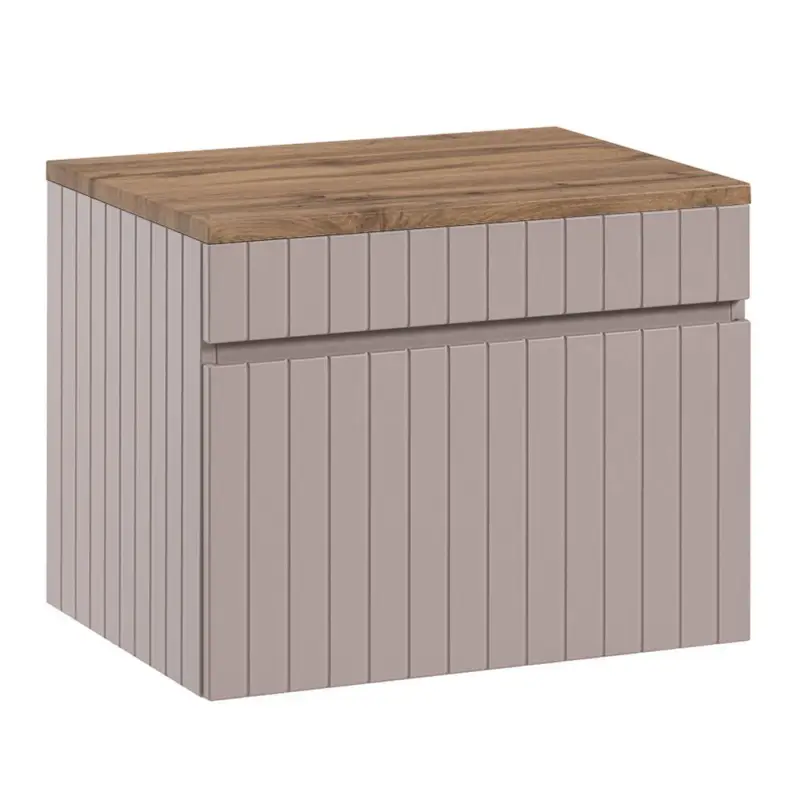 Expressversand Waschtischunterschrank 60 cm IRAKLIO-56-ROSE alrosa Eiche Nb., B/H/T 60,4/48,5/46 cm