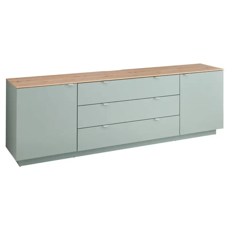 Letzte Chance TV-Sideboard Fernsehschrank grün mit Artisan Eiche, Breite 240 cm CUST-36