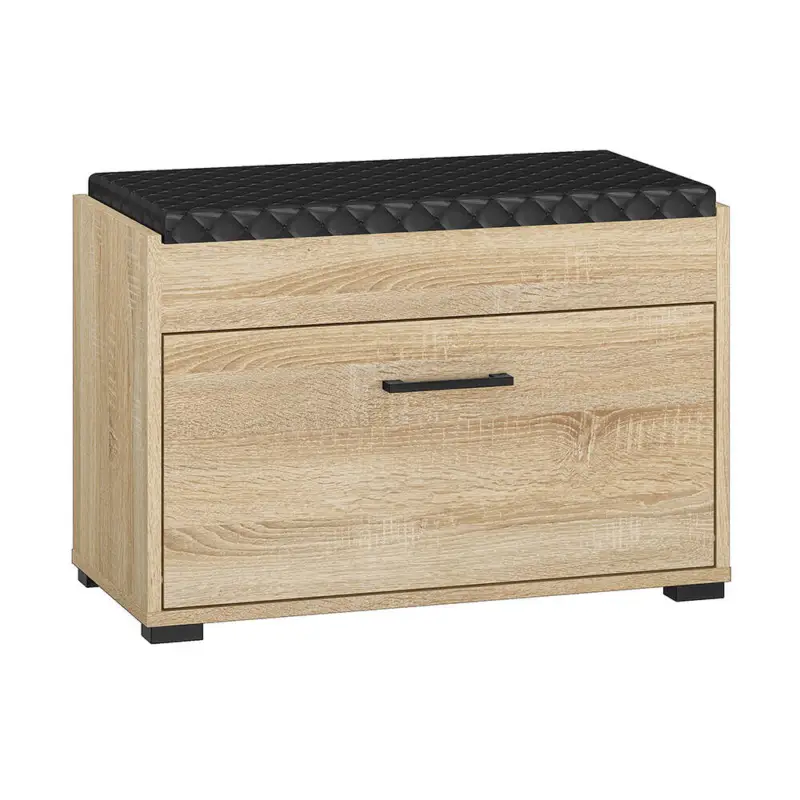 Zertifiziert Schuhbank 70 cm mit Aufbewahrung Eiche hell CHEB-131