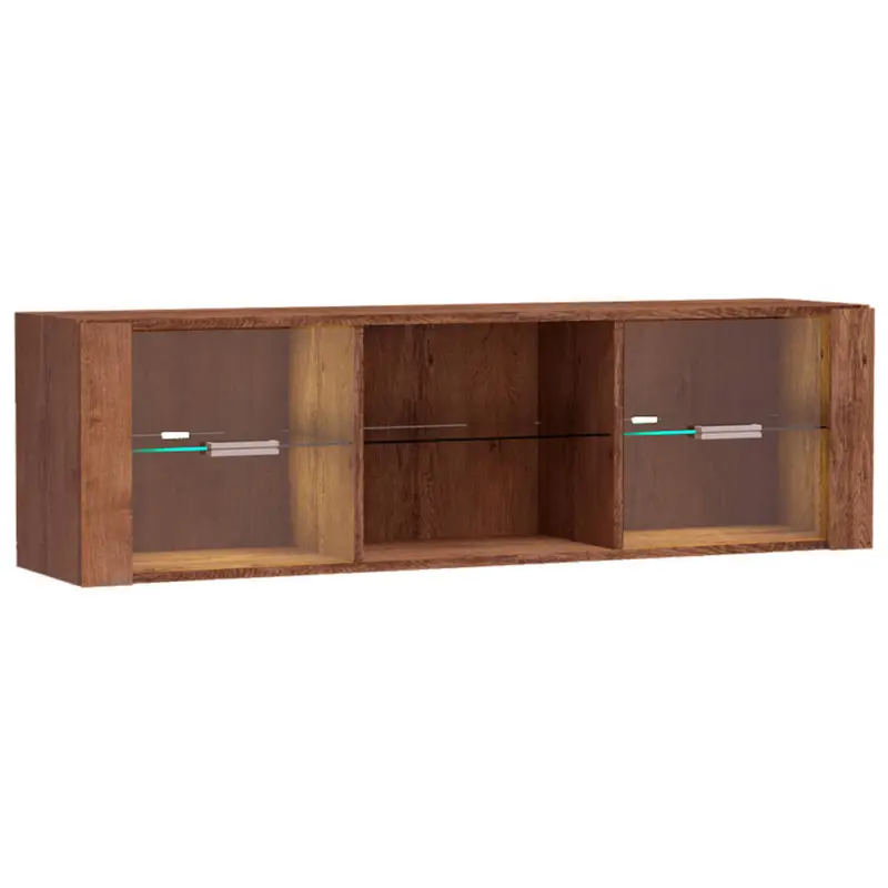 Top-Seller Lowboard modern in Esche hell mit LED Glasbodenbeleuchtung INGENIO-161