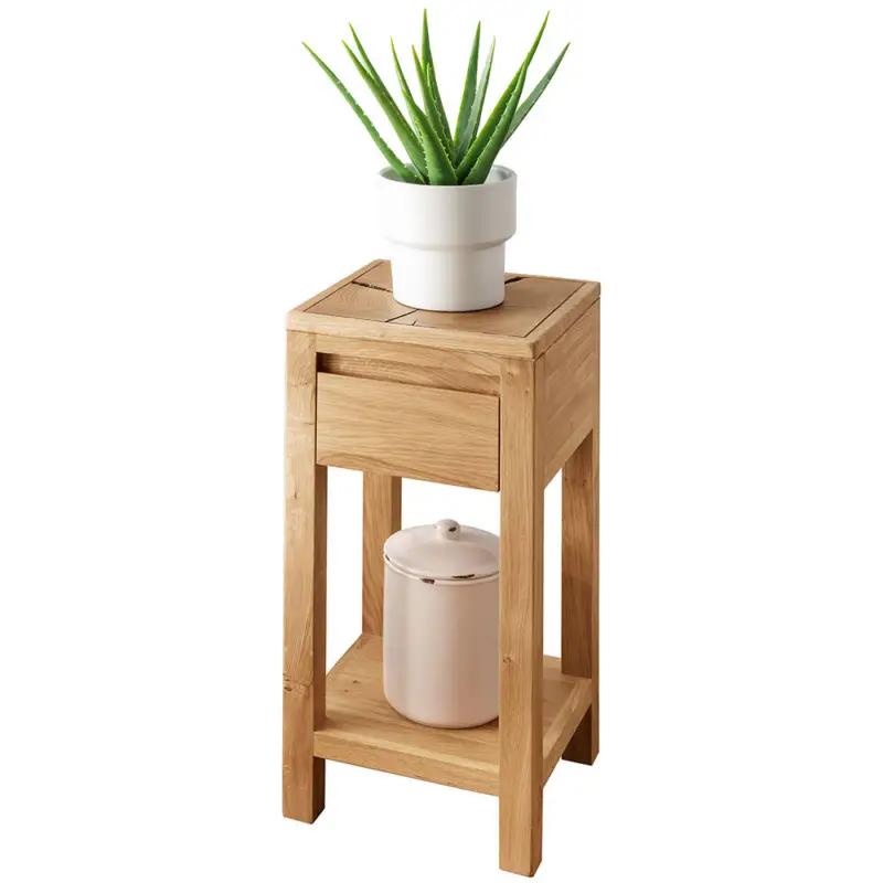 Ausverkauf Beistelltisch B/H/T ca. 30/60/30 cm modern in Eiche massiv geölt mit Hirnholz KIMBERLEY-69