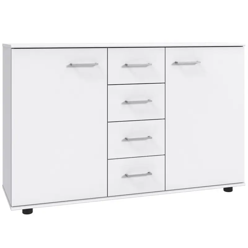 Letzte Chance Kommode 130 cm breit modern in weiß TREVISO-43