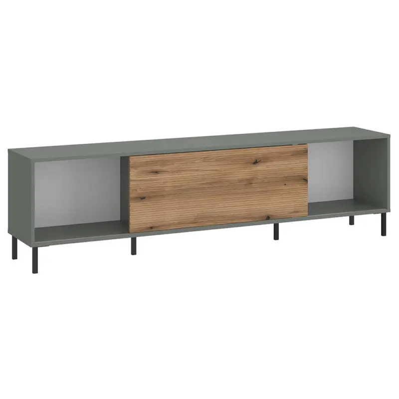 Neuheit TV-Lowboard in grau-grün mit Eiche PARMA-129