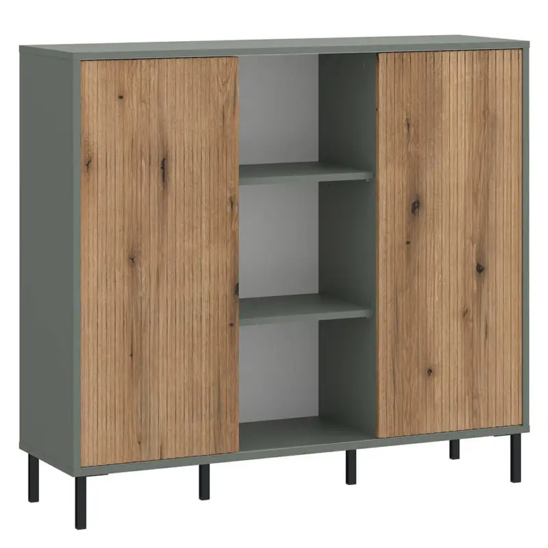 Letzte Chance Sideboard in grau-grün mit Eiche PARMA-129