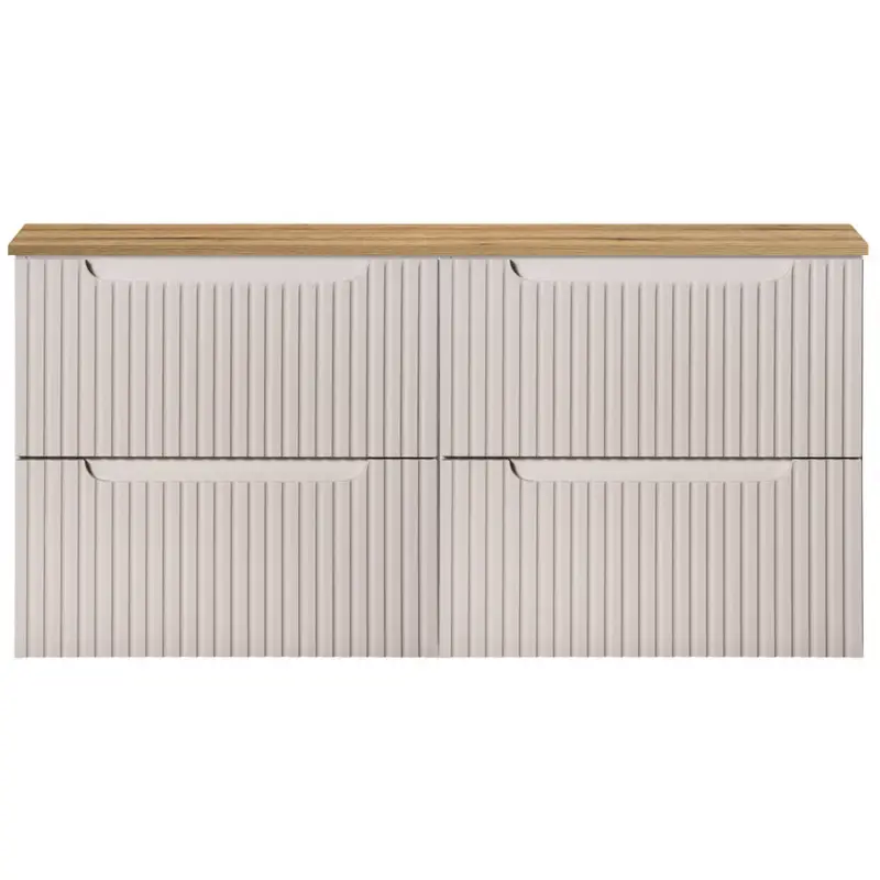 Highlight Waschtischunterschrank 120cm, kaschmir und Eiche, NEWPORT-56-CASHMERE