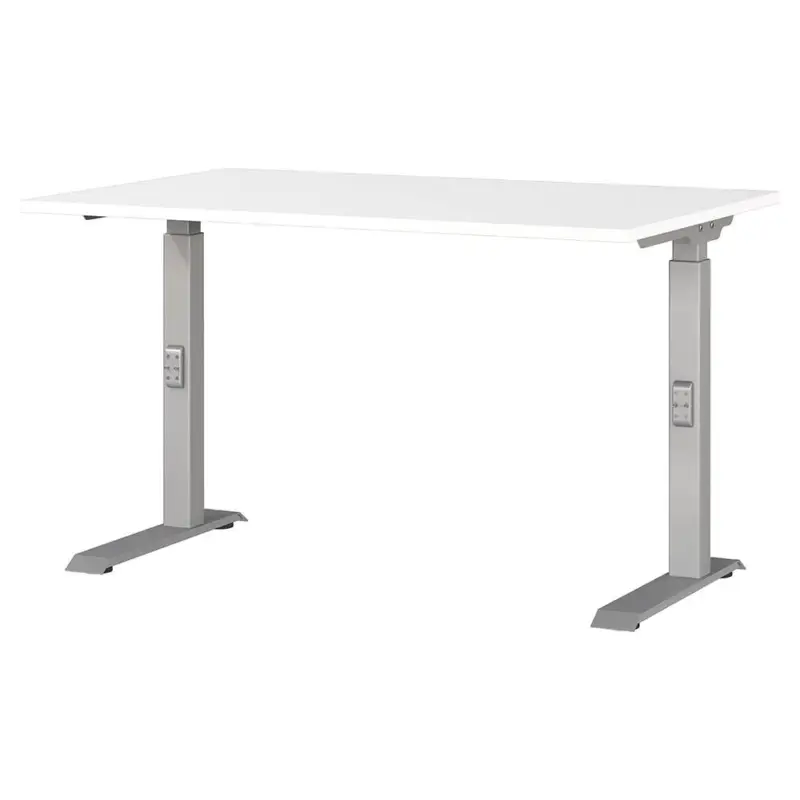 Saisonangebot Schreibtisch 120cm, weiß/silber, DUBA-01