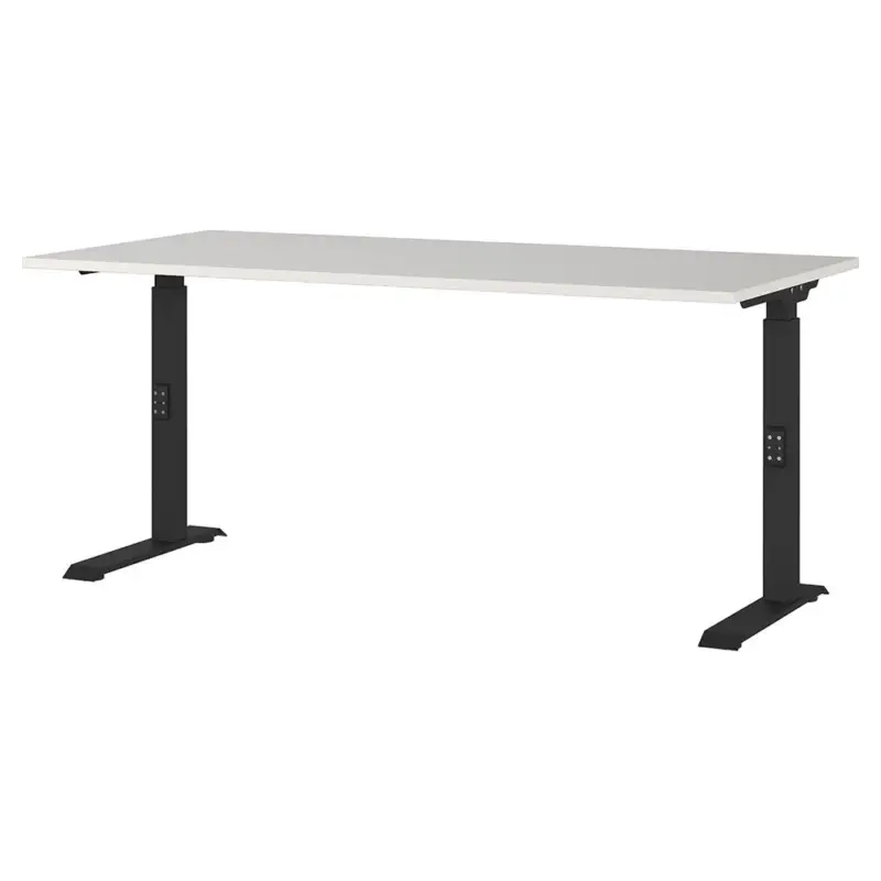Schreibtisch 160cm, grau/schwarz, DUBA-01 Geprüft