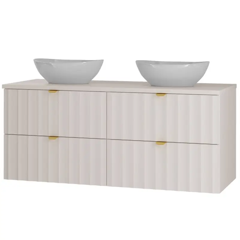 Waschbeckenunterschrank inkl. Waschbecken 120 cm breit in weiß matt AVOLA-140 Angebot