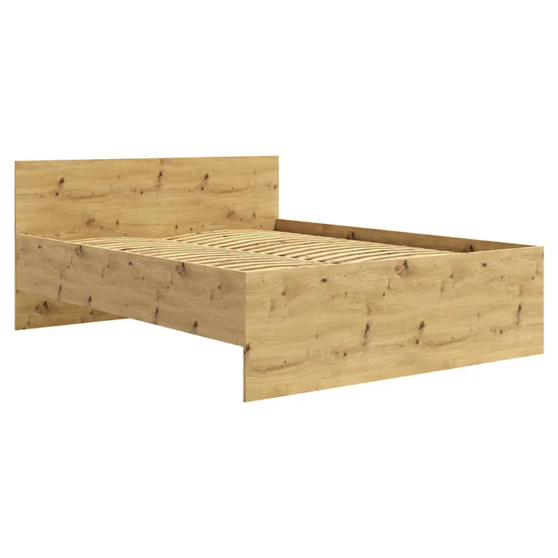Schlafzimmer Bett mit 160x200 cm Liegefläche, Eiche, inkl. Lattenrost - MOLLERUSA-132 Online Kaufen