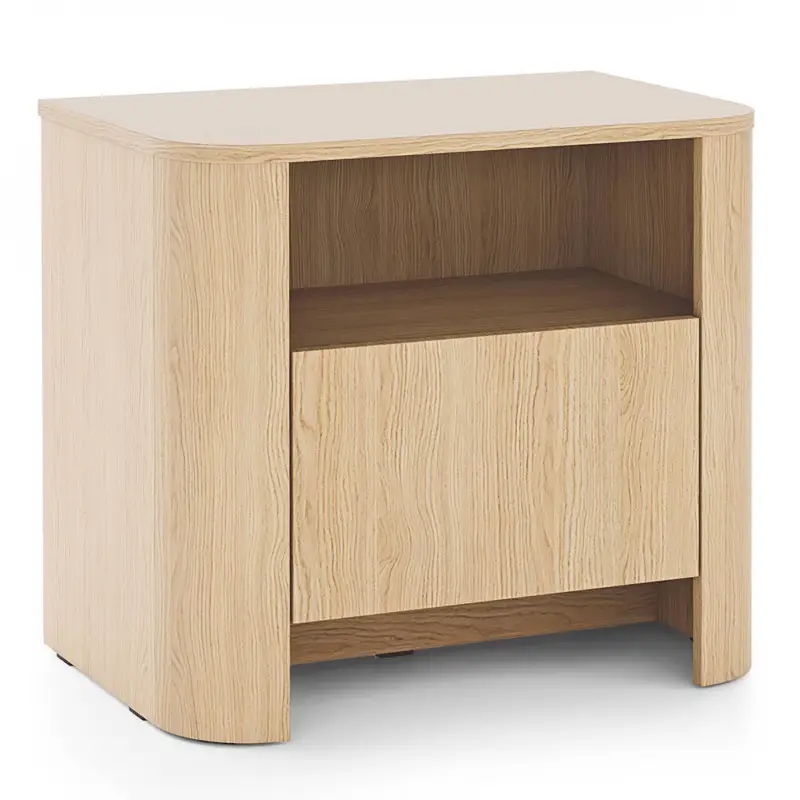 Schlafzimmer Nachttisch mit 58 cm Breite, in Eiche, 1 Schublade & 1 offenes Fach - BRUNNEN-160 Aktuell
