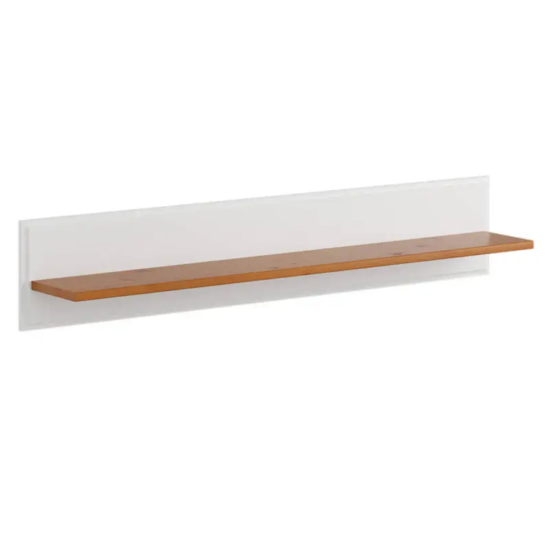 Preiswert Wandboard mit 120 cm Breite aus Massivholz in weiß mit braun - TERMOLI-163