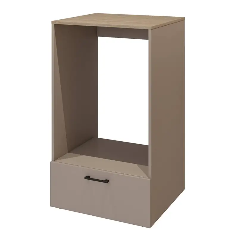 Waschmachinenschrank mit 67 cm Breite in beige mit Eiche, 1 Schublade - RISAN-83 Beliebt