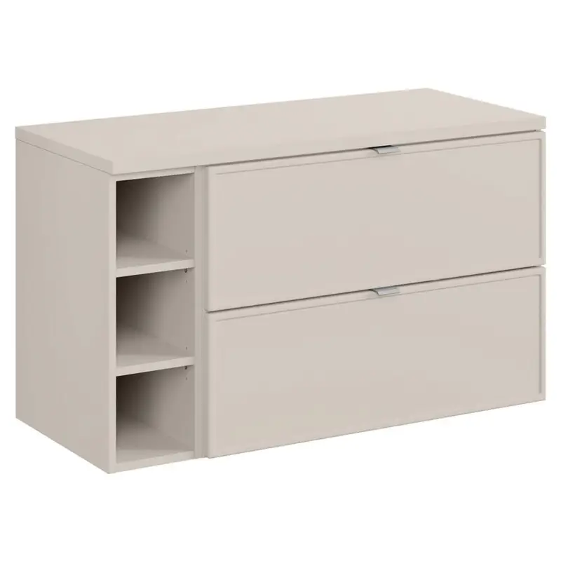 Badezimmer-Waschtischunterschrank 100 cm in Kaschmir mit 2 Schubladen & 3 offenen Fächern - BIBIONE-56 Bestseller