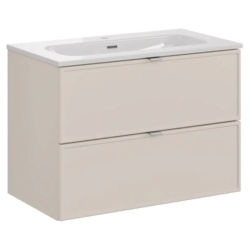 Bestseller Badezimmer-Waschtisch 80 cm in Kaschmir mit Keramikwaschbecken - BIBIONE-56