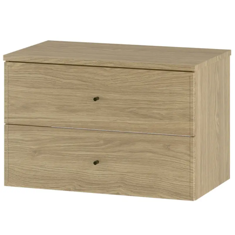 Direkt Vom Hersteller Badezimmer Waschbeckenunterschrank mit 80 cm Breite in Eiche mit Softclose-Funktion, 2 Schubladen - MURANO-140