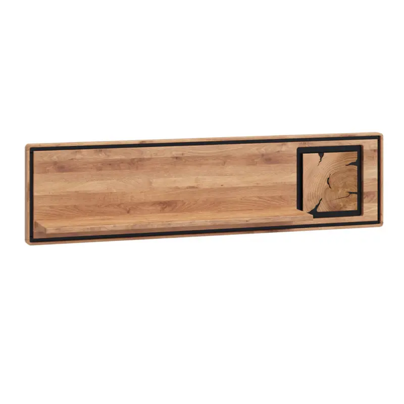 Wohnzimmer Wandboard, 140 cm breit, Eiche massiv geölt, Hirnholz - WOODBRIDGE-69 Neue Ware