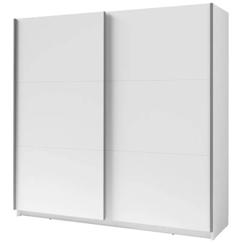 Schlafzimmer Kleiderschrank 200 cm breit in Weiß mit 2 Schwebetüren & 1 Kleiderstange - ANTIBES-166 Neuheit