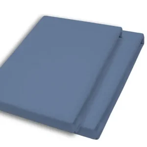 Jetzt Kaufen 2er Set - Jersey-Spannbetttuch Baumwolle Blau ca. 90 x 200 cm