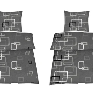 2er Set - Mikrofaser Seersucker Bettwäsche Grey Box ca. 135 x 200 cm Preisreduziert