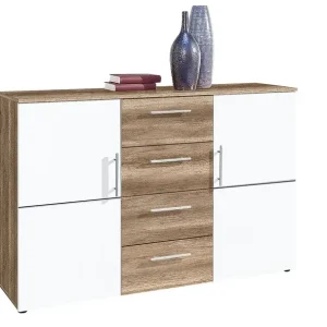 Kommode Punto Oak/Weiß Nachbildung ca. 132 x 91 x 38 cm Neu