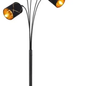 Preisknaller BEMMO Stehlampe goldfarben, transparent, /H/T: 84 x 204 x 130 cm, Metall, Textil