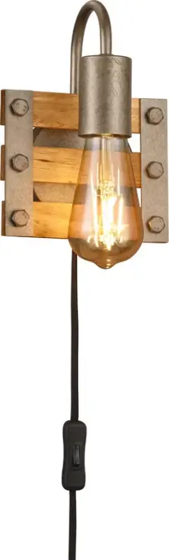 Neuheit Khan Wandleuchte braun, rot 205570167, B/H: 15/20 cm, Metall