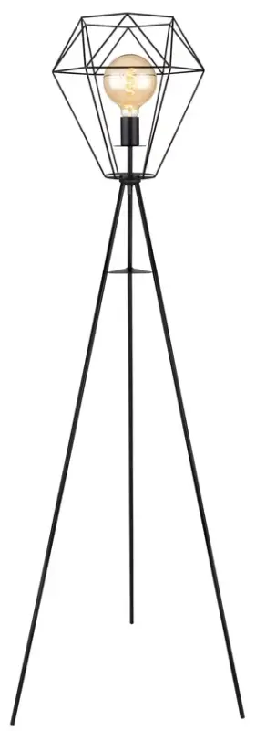 Markenware PRISKA Stehlampe schwarz 54017S1, D/H: 62,7 x 160 cm, Metall