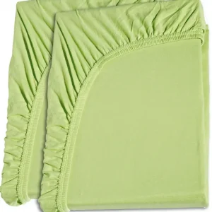2er Set - Jersey-Spannbetttuch Baumwolle Hellgrün ca. 90 x 200 cm Markenprodukt