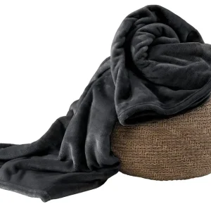 Super-Preis XXL-Flanell-Kuscheldecke Anthrazit, ca. 220x240 cm