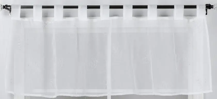Kurzgardine Blätter 140 x 45 cm weiß Versand Am Gleichen Tag