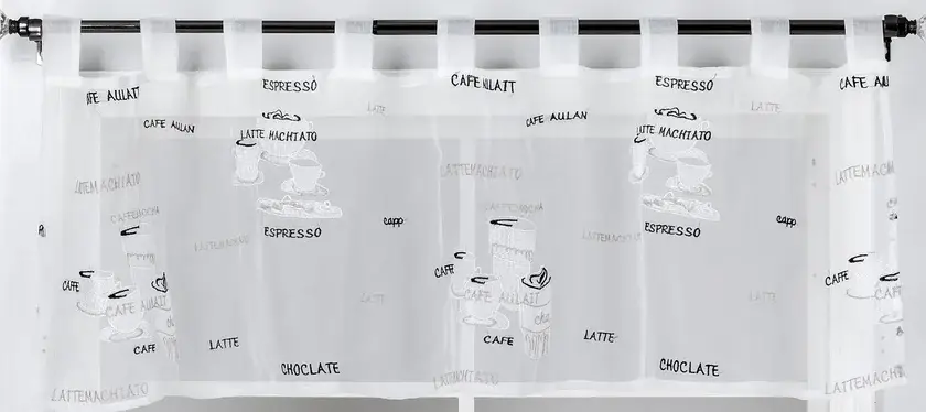 Kurzgardine Kaffee 140 x 45 cm weiß Knallerangebot
