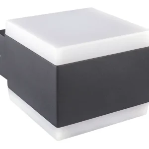 GLOBO LED Außenwandleuchte Slice 1-flg Anthrazit /Opalweiß 11x14cm H.9cm Metall,spritzwassergeschützt,Außen Sofort Bestellen
