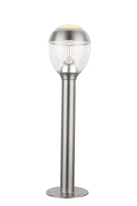 GLOBO LED Wegeleuchte Callisto Silberfarbig,Transparent/Klar 15x15cm H59cm Solange Der Vorrat Reicht