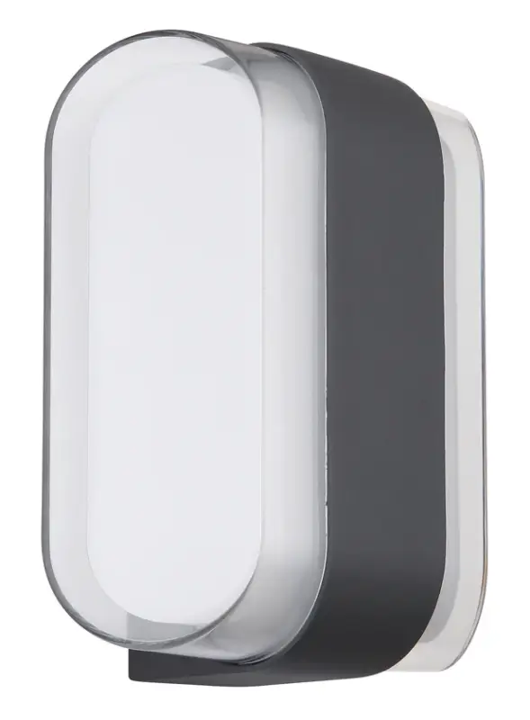 Sichere Zahlung GLOBO LED Außenwandleuchte Plixon 1-flg Anthrazit /Opalweiß 16x7,8cm H.12,5cm Metall,spritzwassergeschützt,feuchtraumgeeignet,Außen