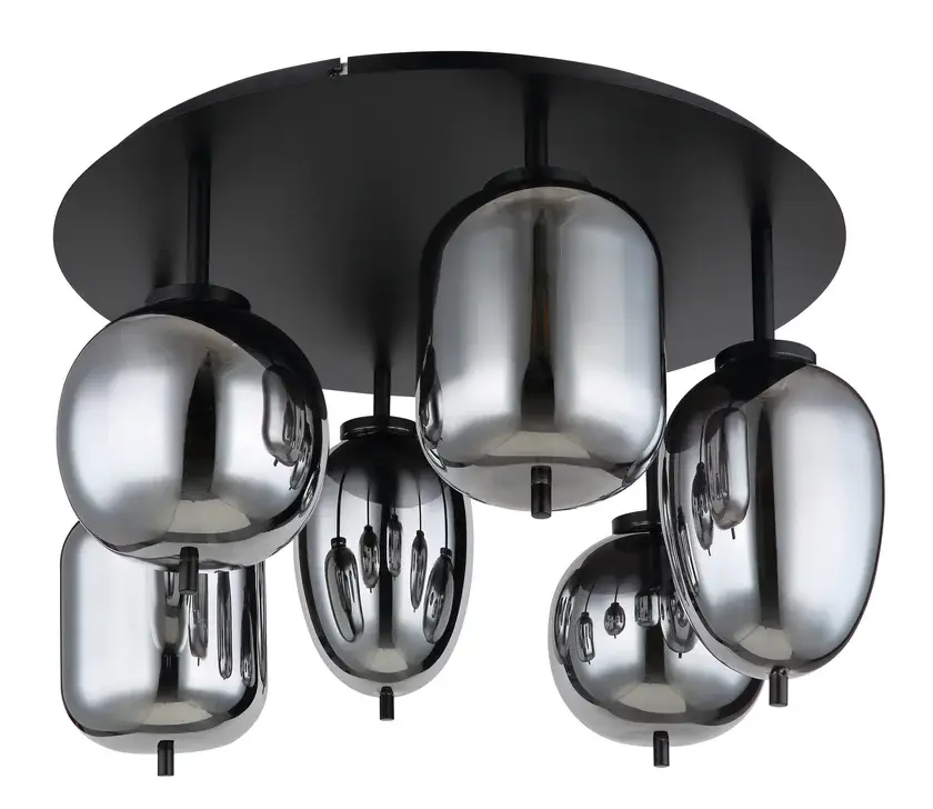 GLOBO Retrofit Deckenlampe Blacky schwarz /rauchfarbig 63x63cm H49cm Jetzt Kaufen