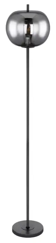 Kracherpreis GLOBO Retrofit Stehlampe Blacky schwarz /rauchfarbig 30x30cm H160cm