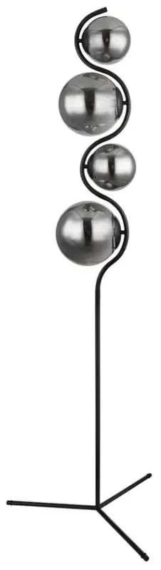 Meistverkauft GLOBO Retrofit Stehlampe Porry Schwarz /Rauchfarbig 66x66cm H160cm