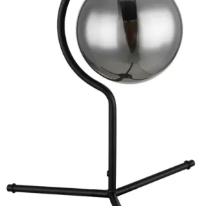 Sichere Zahlung GLOBO Retrofit Tischlampe Porry Schwarz /Rauchfarbig 35x35cm H35cm