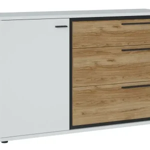 Billig Sideboard Salinas 132,9x85x40cm Alpinweiß Catania Eiche