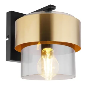 Neu Im Sortiment MILLEY Wandlampe goldfarben, schwarz 155,H/T: 21,5 x 18 cm, Glas, Metall