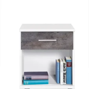 Rollcontainer Joker Weiß/Absetzung Beton-Optik Lichtgrau 46 x 59 x 45 cm Preisknaller